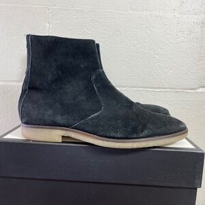 ASOS Black Suede Ankle Boots Back Zipper Crepe Sole Pull On Men's Size 10